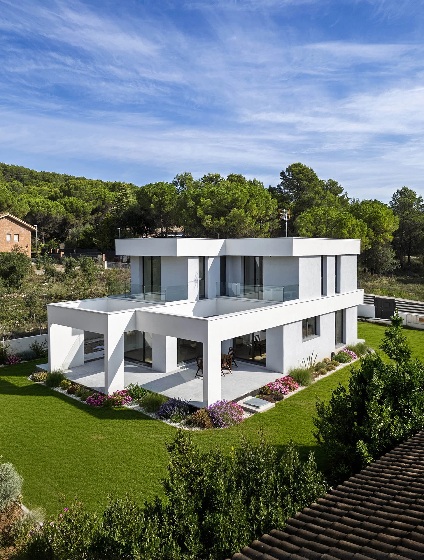 Completed Begues timber residence in Spain
