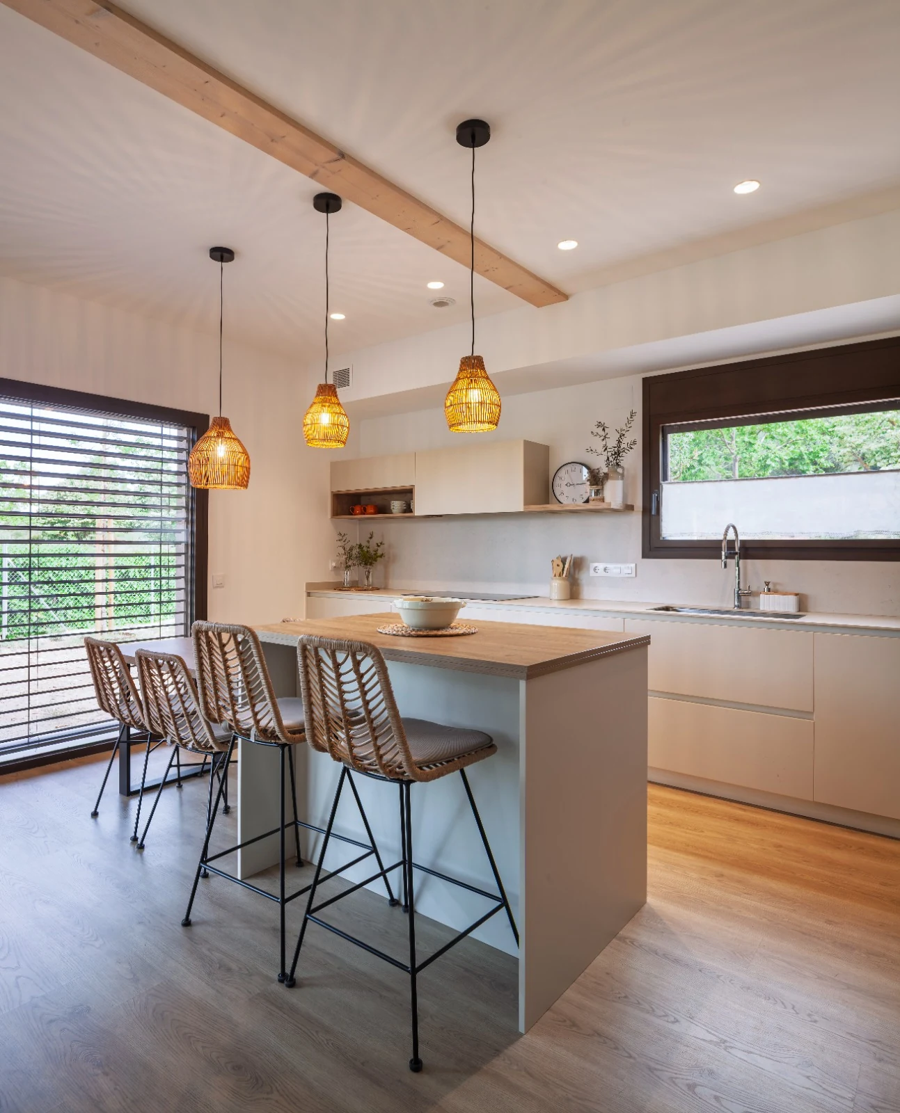 Kitchen and dining interior of the Collbato residence