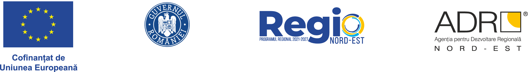Cofinanțat de Uniunea Europeană · Guvernul României · Regio Nord-Est · ADR Nord-Est