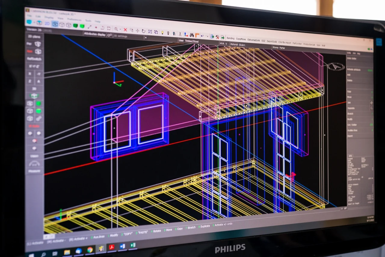 Cadwork digital detailing model displayed at ERGIO
