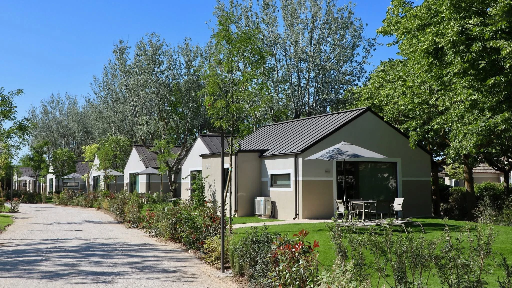 Individual completed hospitality unit in the Italian tourist village