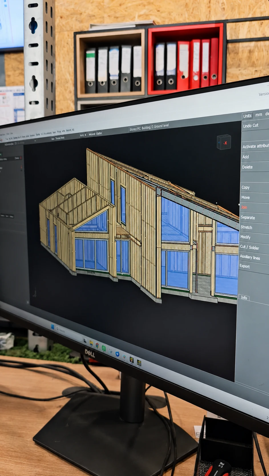 Coordinación digital del modelo para una estructura Post and Beam de madera
