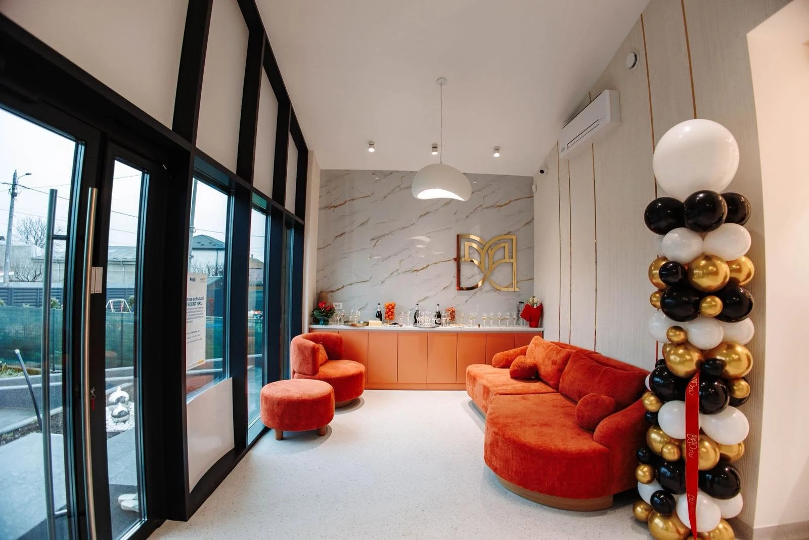 Interior view of a modern public and commercial space