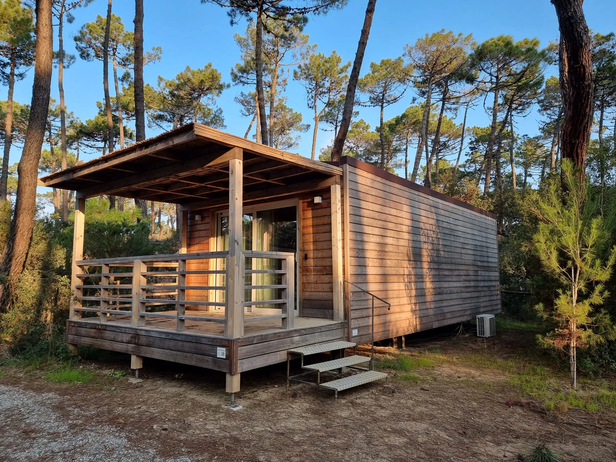 PuntAla Camp and Resort timber holiday house in an Italian pine forest