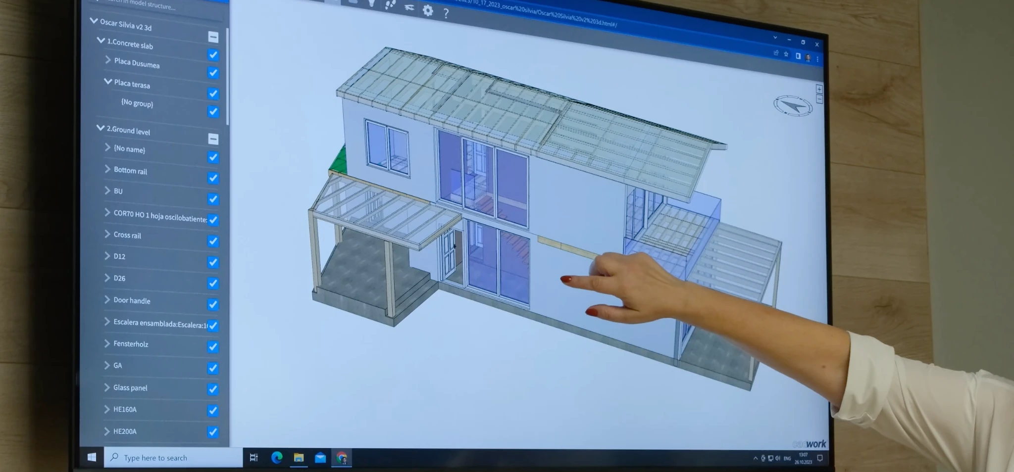 Présentation d’un modèle BIM résidentiel sur grand écran