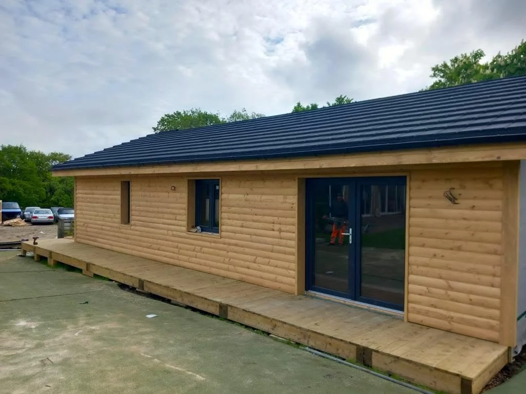 Front elevation and timber deck of the Sam Kirby residence