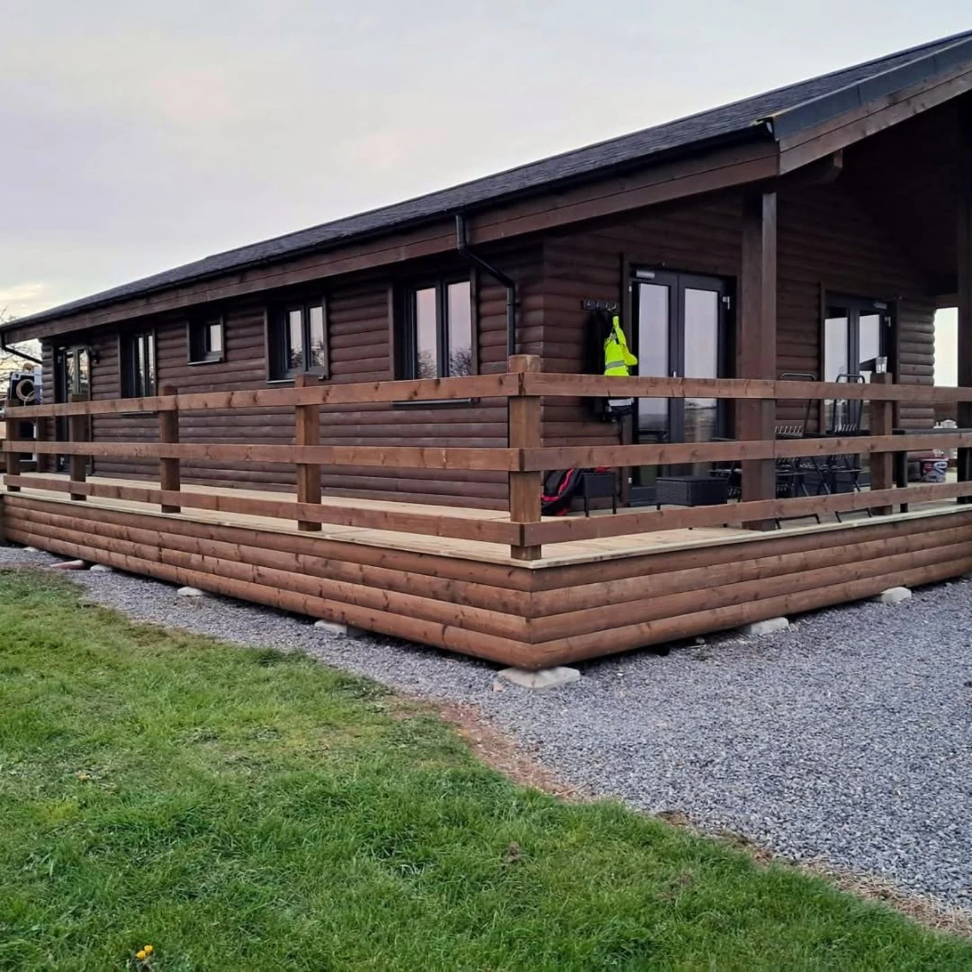 UK Compact Mobile House exterior terrace view