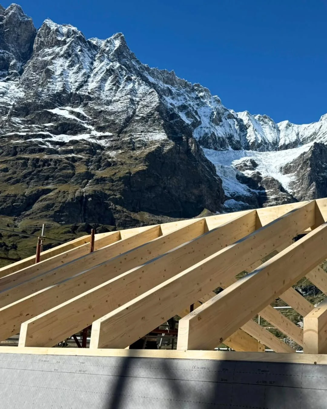 Precision roof geometry assembled in the Alpine landscape
