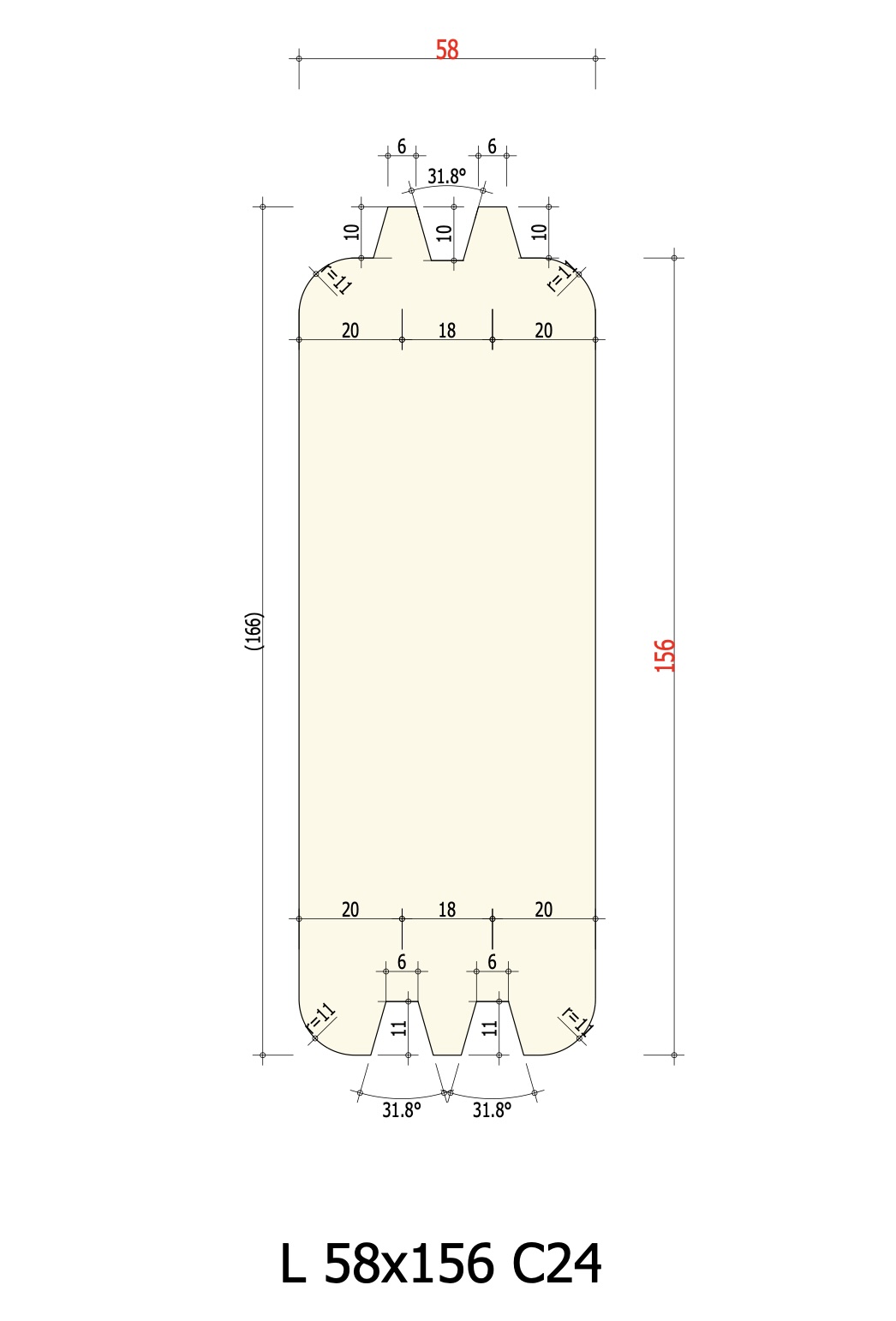 L 58X156 C24 Timber Profile